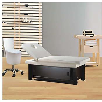 JCO锦 高档美容床 木质结构底座 大容量储物空间 手动调节靠背和高度